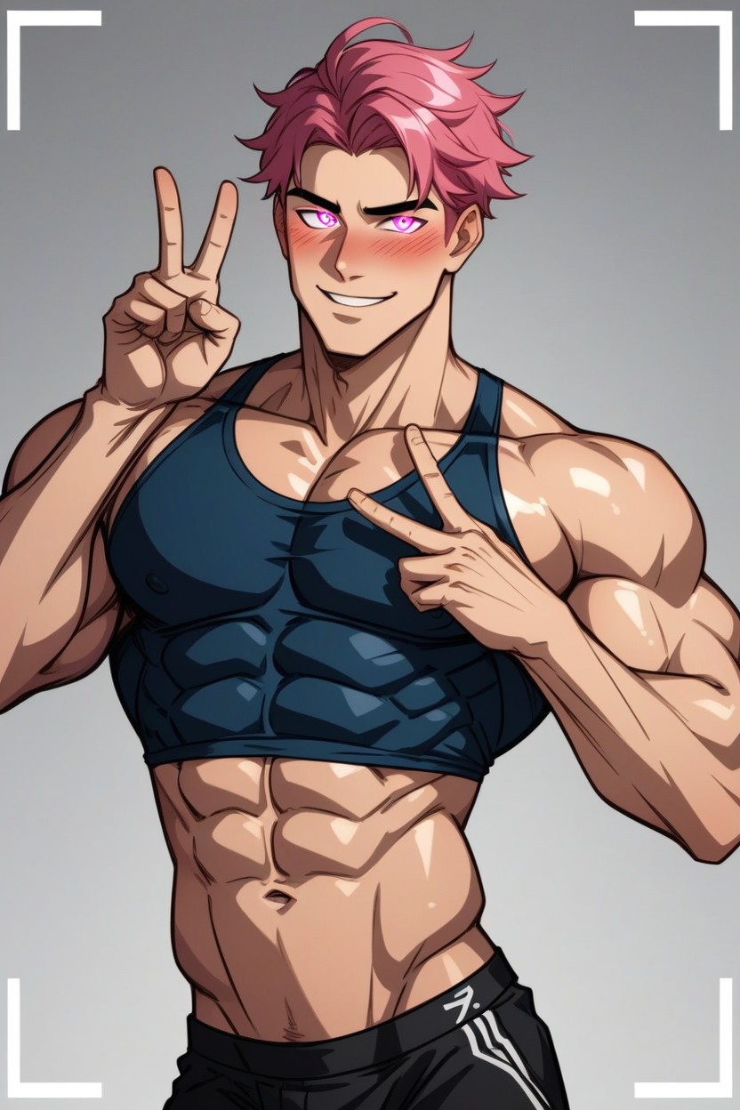 Pink Eyes, Pink Hair, Happy AI Gay Porn