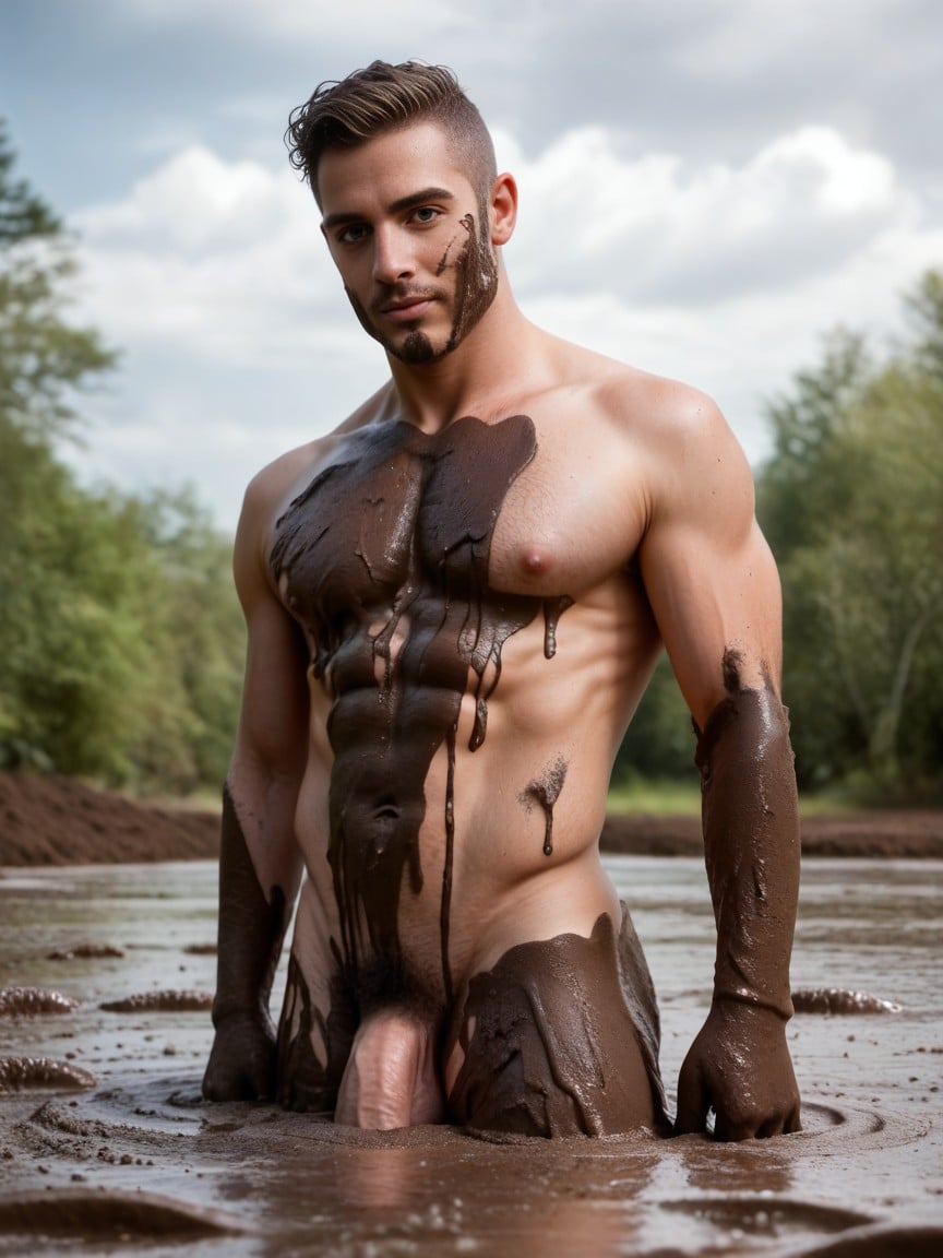 Smooth Face, Hyper Silky Smooth Skin, Flaccid Gigantic Penis AI Gay Porn