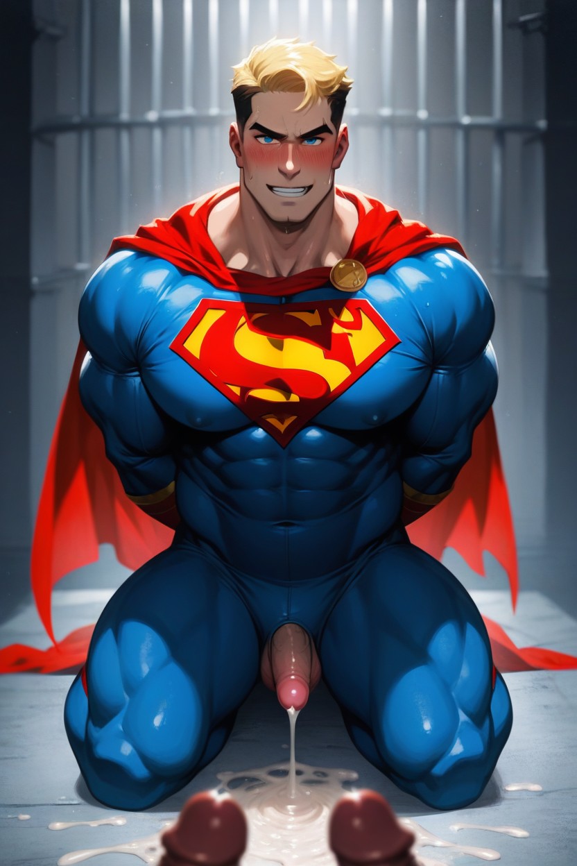 Compromised Hero, Looking At Viewer, Manly Face AI Gay Porn