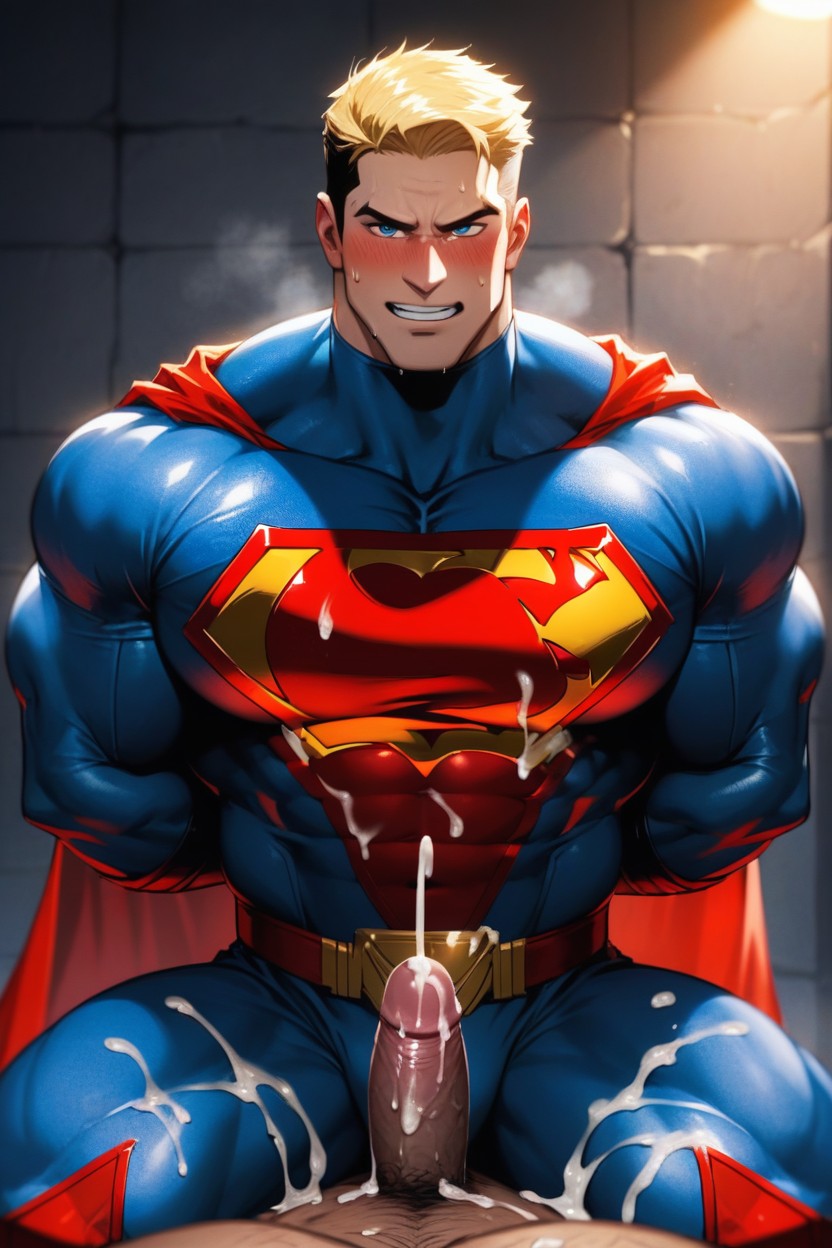 Humiliated Hero, Looking At Viewer, Thick Thighs AI Gay Porn