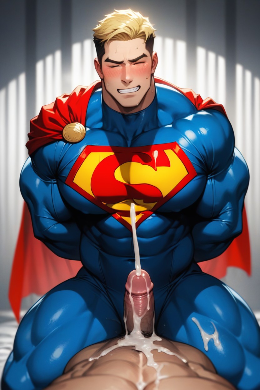 Hyper Cum, Blue Eyes, Clenched Teeth AI Gay Porn