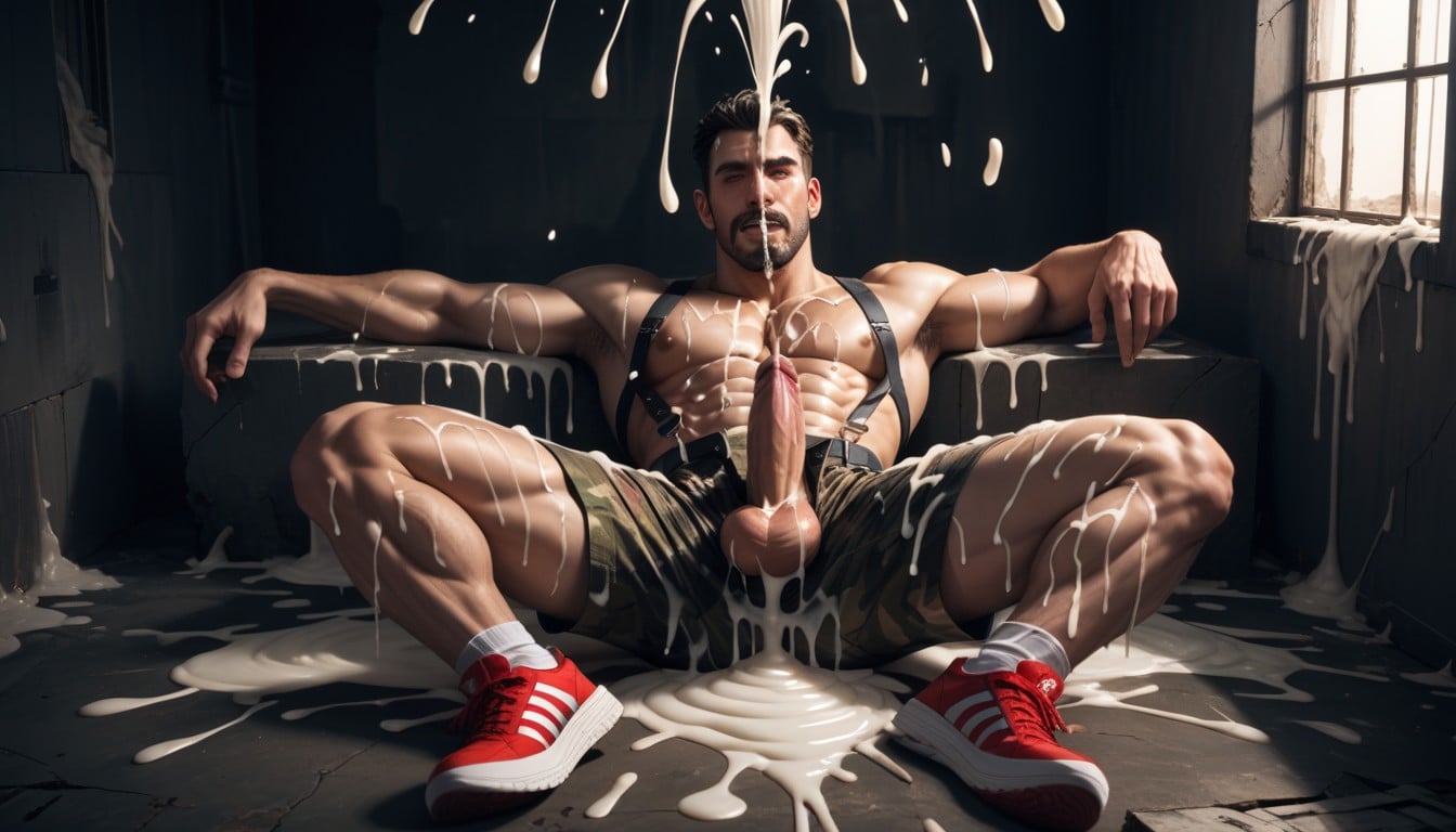 Arching His Back, Cum On Face, Suspenders AI Gay Porn