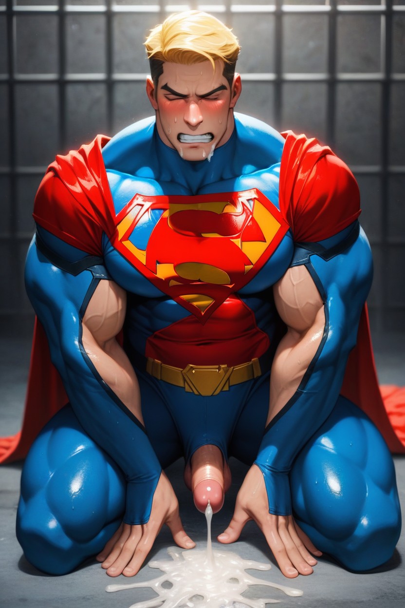 Small, Huge Amount Of Cum, Kneeling AI Gay Porn