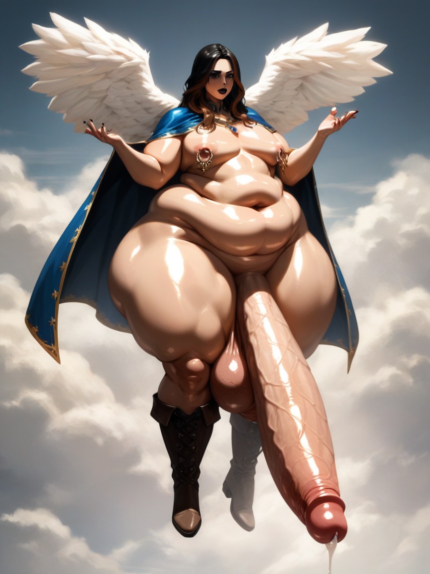 Flying, Black Lipstick, Hyper Gigantic Absurdly Comically Long Cock AI Gay Porn