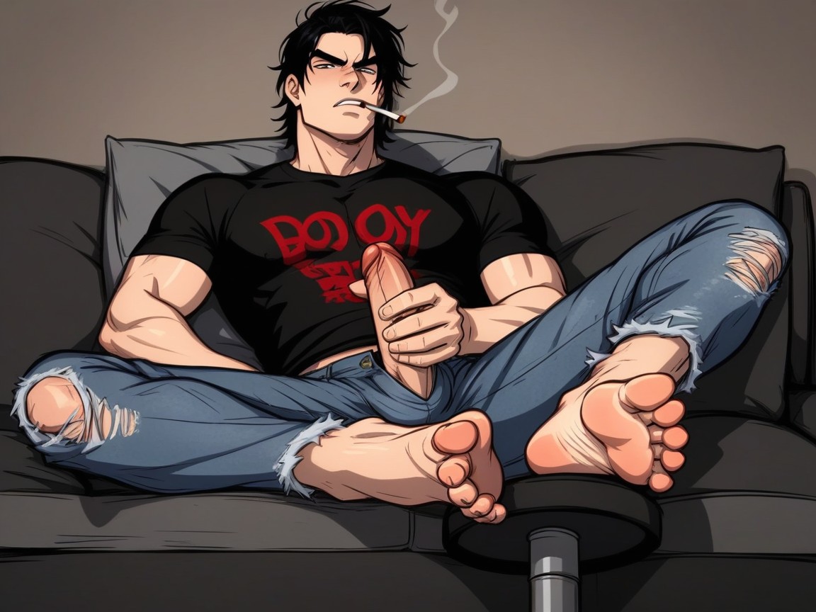 Angry, Jeans, Tattooed AI Gay Porn