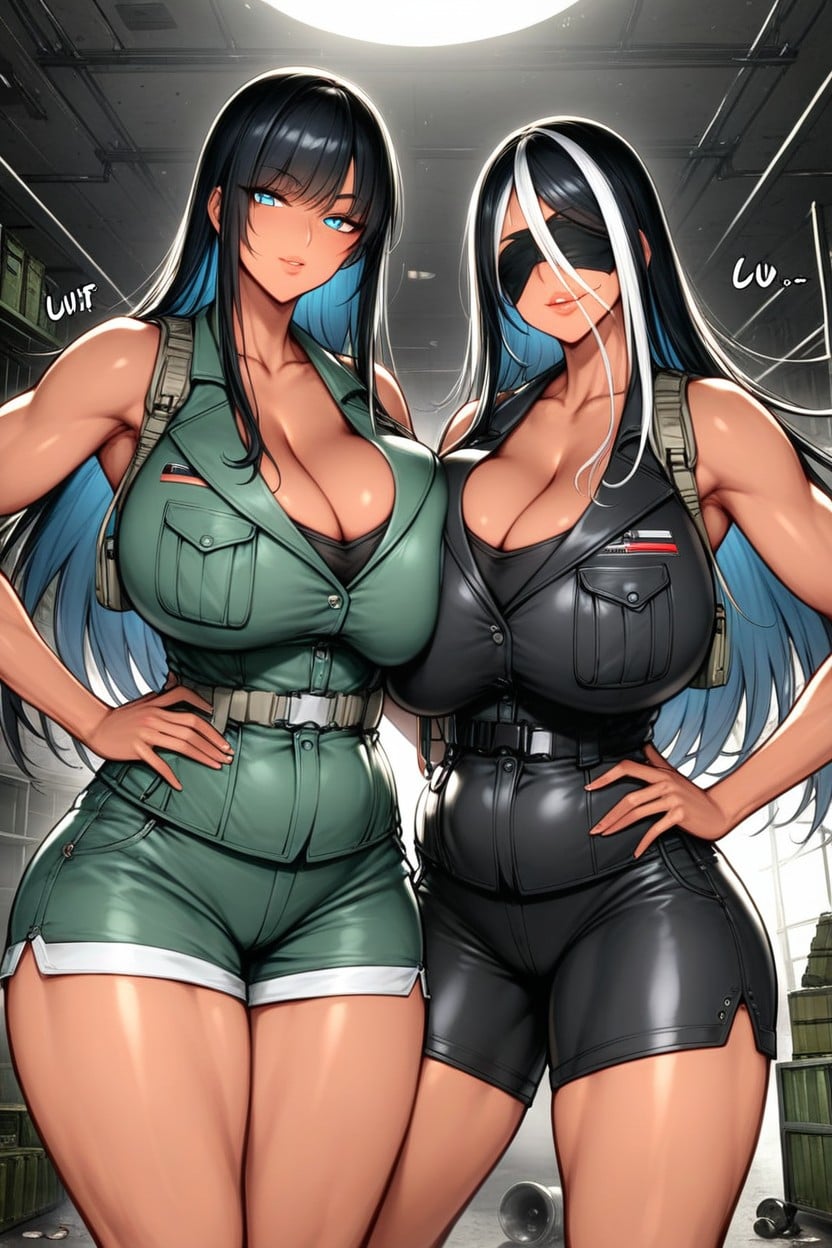 High Resolution, Character Oc Nox, Black Hair With White Under Highlights Hentai AI Porn