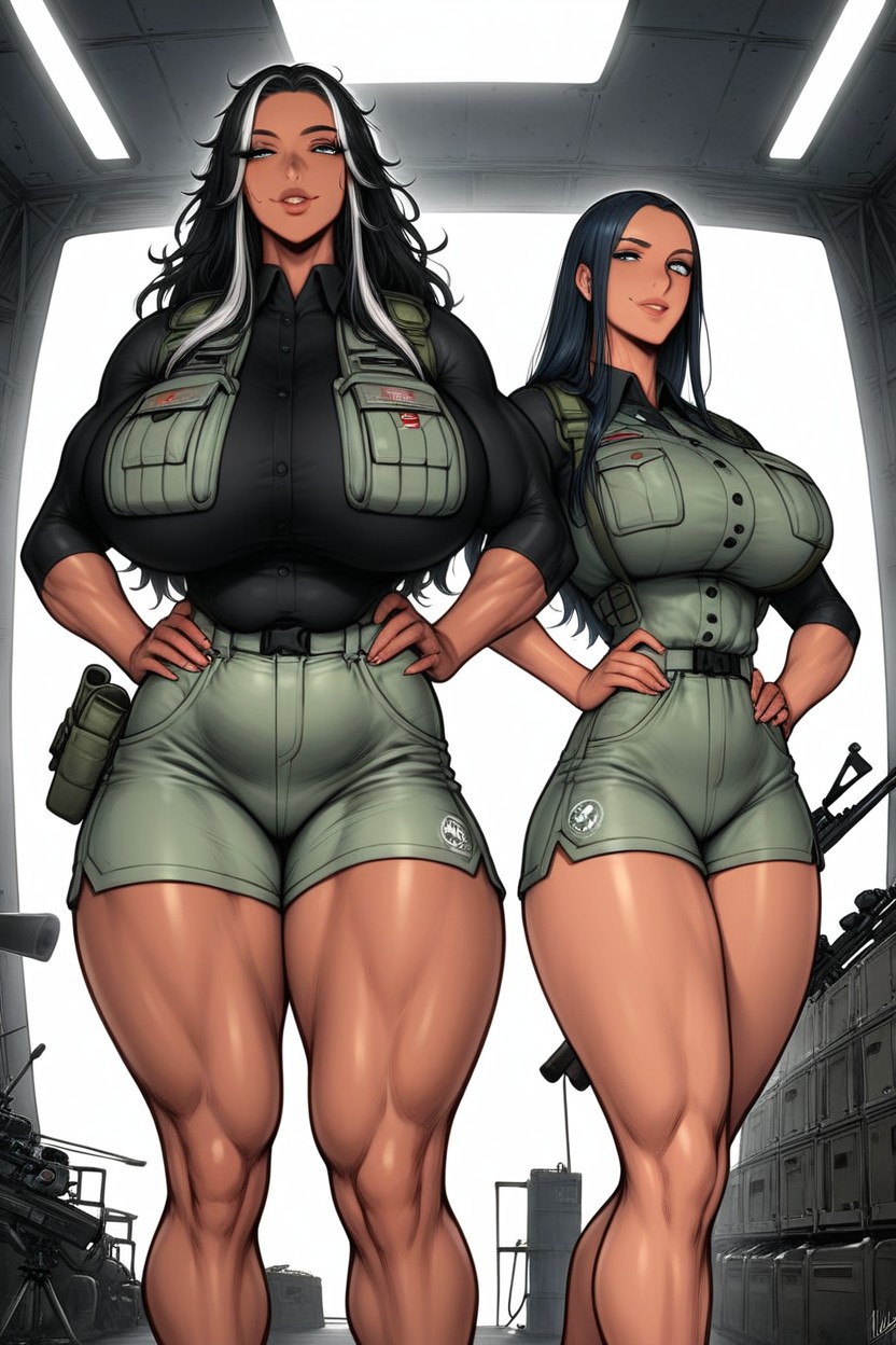 Heavy Eyeliner, Loose Strands Of Hair, M Rifle Hentai AI Porn