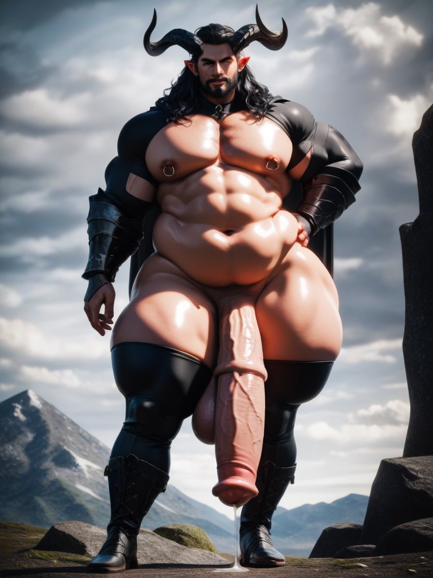 Extremely Morbidly Obese, Pony Cock, Female Face AI Gay Porn