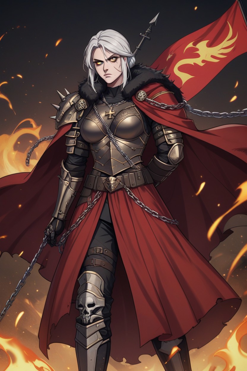 Cape, Arms Behind Back, Insignia Hentai AI Porn