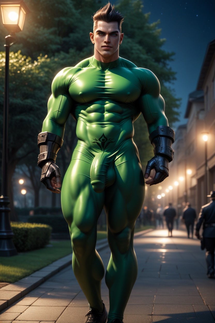 Exhibitionism, Crotch Tattoo, Mega Balls Open Mesh Bulge AI Gay Porn