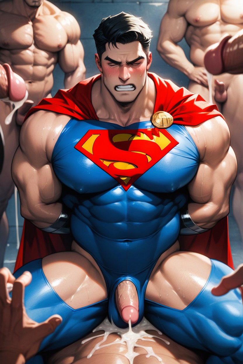 Manly Face, Huge Amount Of Cum, Short Length AI Gay Porn