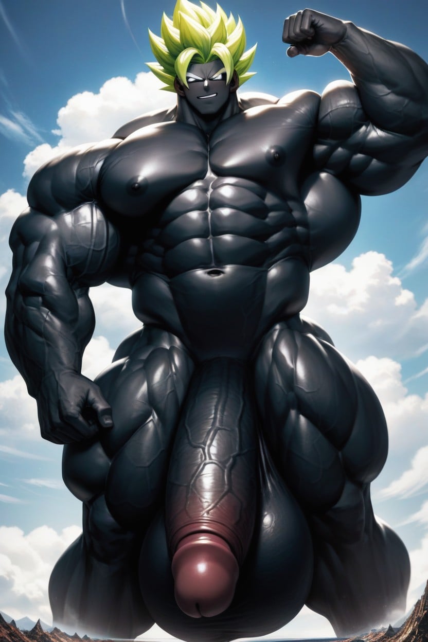 Tall Man, Simple Background, Cock Bigger Than Body AI Gay Porn