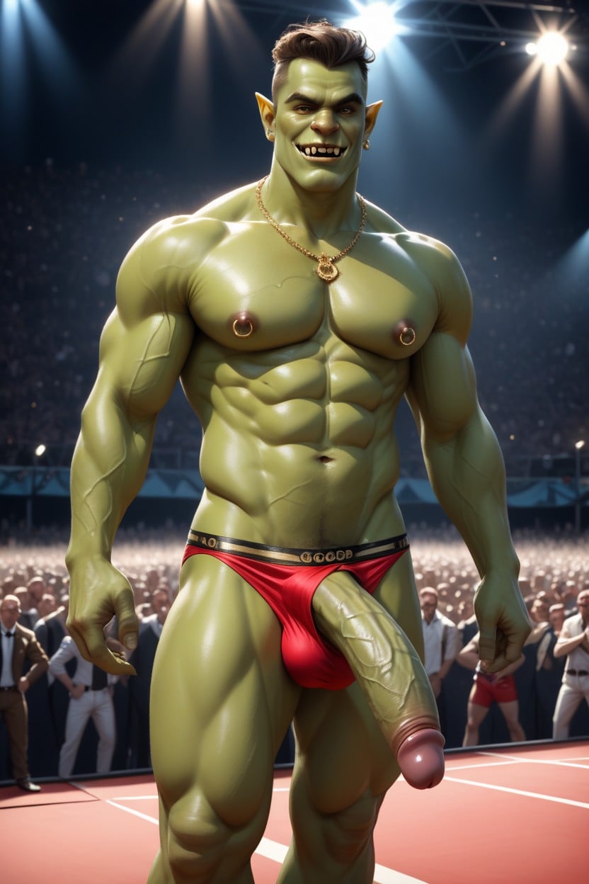 On Stage, Beauty Competition, Green Skin AI Gay Porn