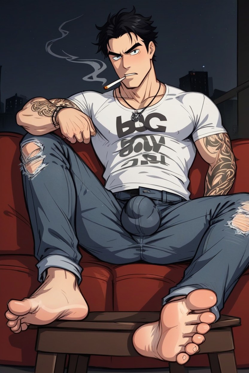Too Low Stature, Low School'pico, Messy Hair AI Gay Porn