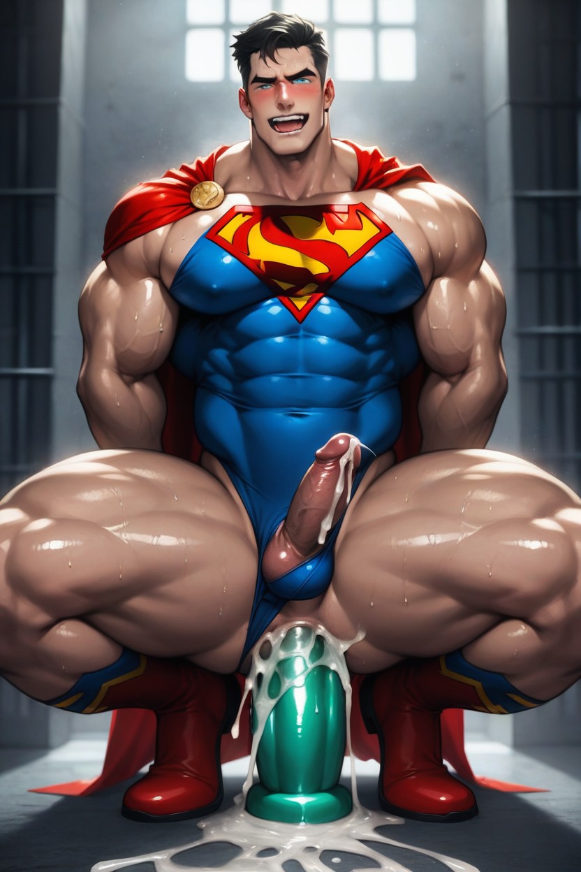Face Covered With Stringy Cum, Fully Clothed, Angry AI Gay Porn