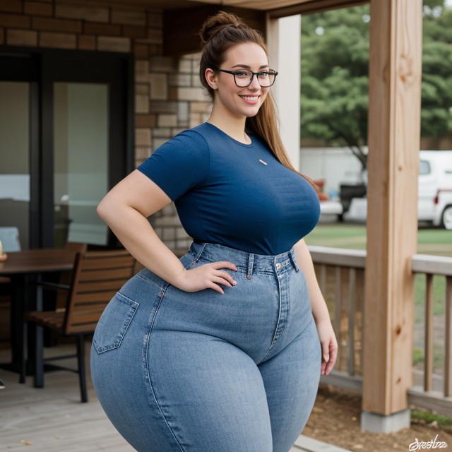 Thick Legs, Extra Thick Latin Pawg, Very Big Long Hair AI Porn