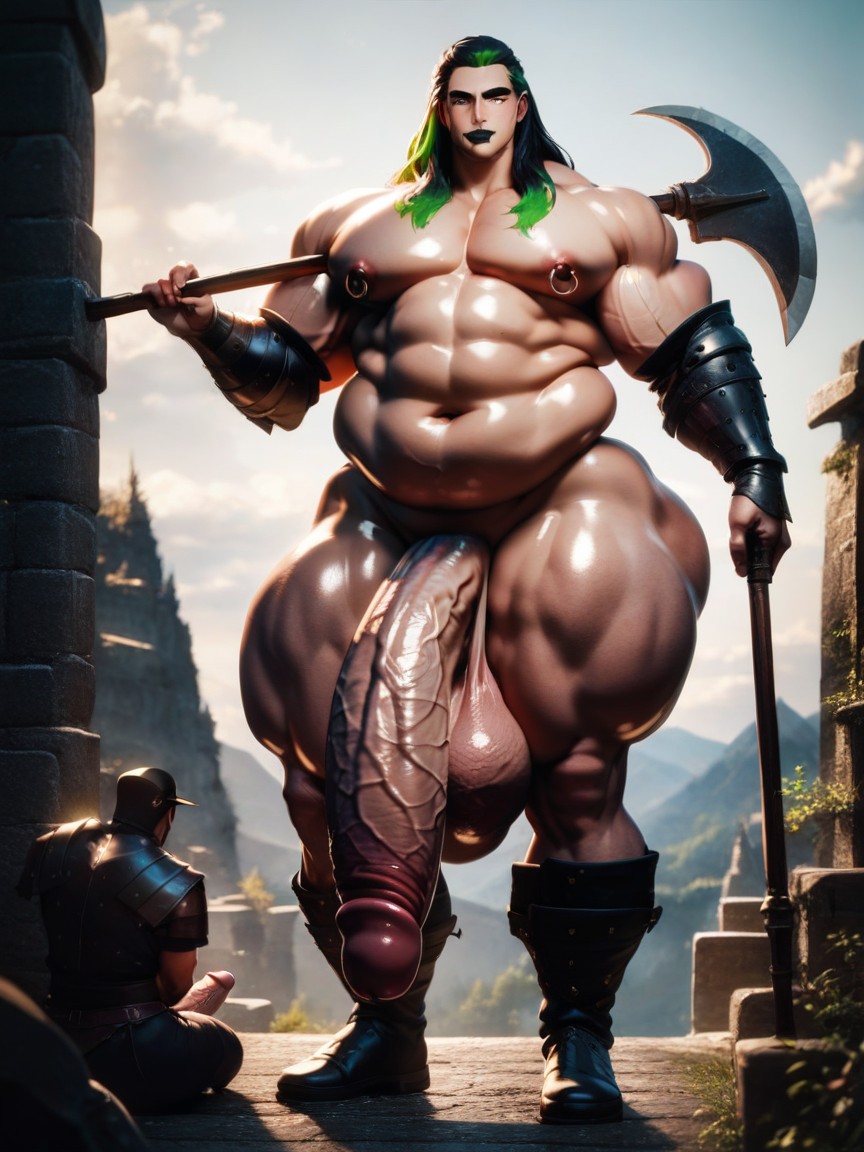 Penis Bigger Than Body, Flaccid Penis, Thick Thighs AI Gay Porn