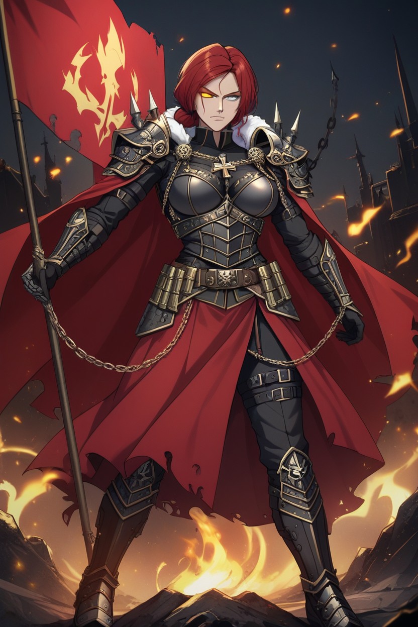 Cape, Tattered Banners, Black Chains Hentai AI Porn