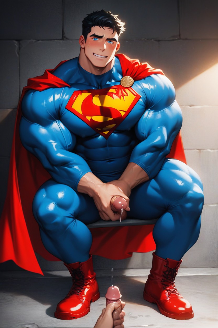 Thick Thighs, Black Hair, Short Length AI Gay Porn
