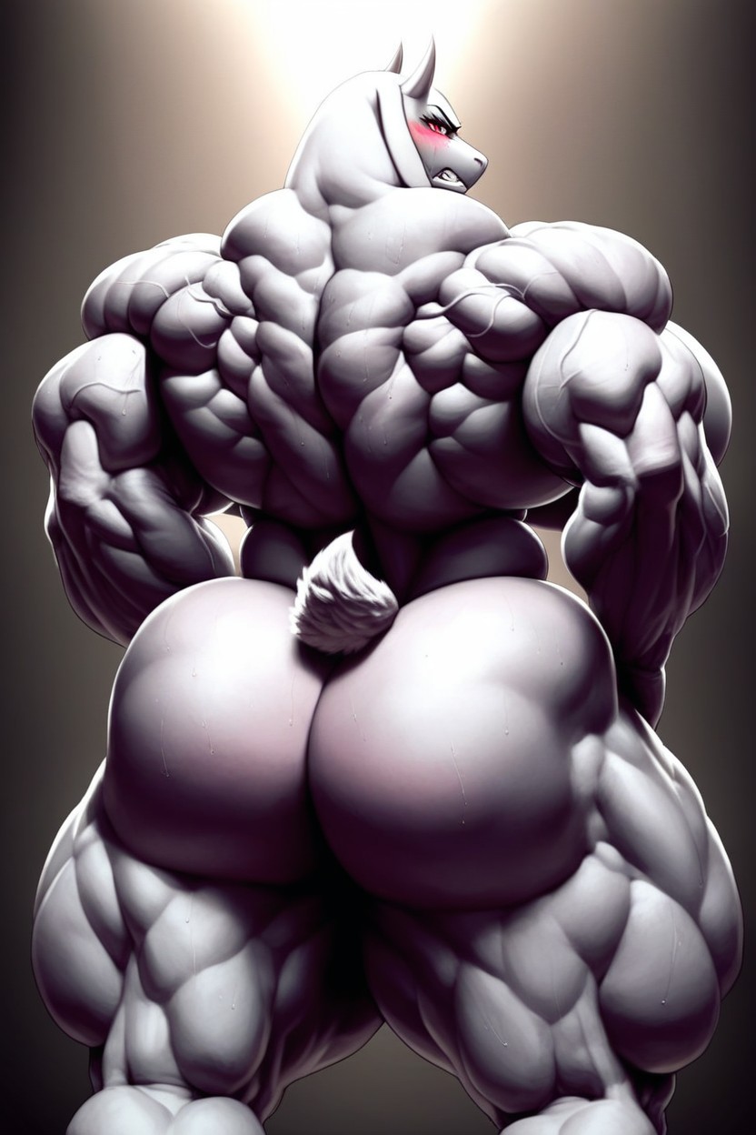 Extreme Back Muscles, Sweaty, Vvvextreme Muscular Furry AI Porn