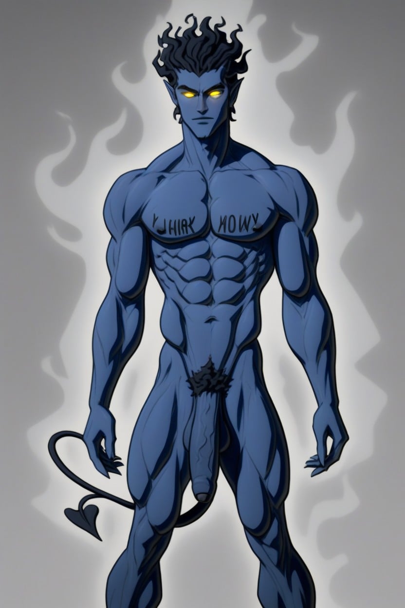 Schizoid Art, 18+, Dark Blue Balls AI Gay Porn
