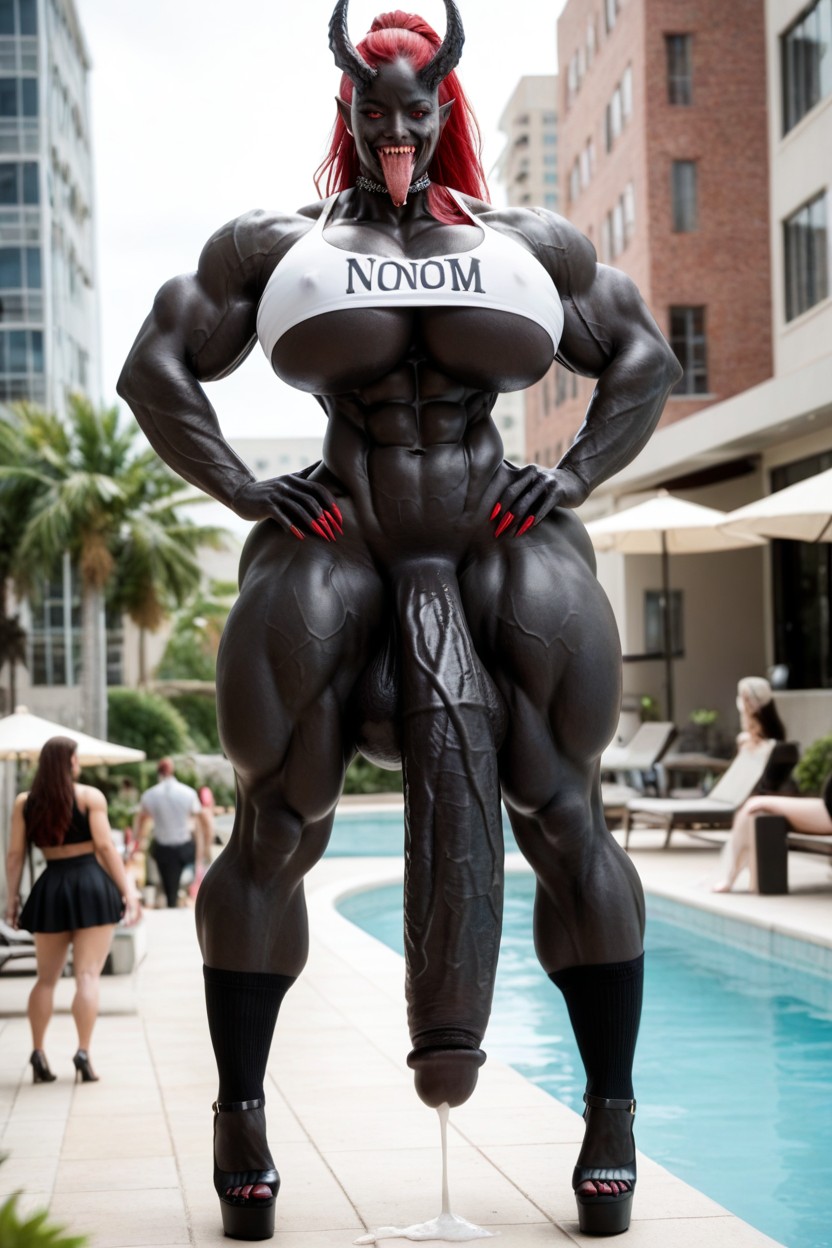 Black Cock Is Too Big, Big Claws, Thick Thighs Shemale AI Porn