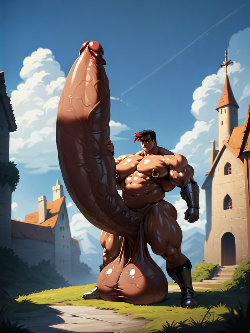 Medieval Fantasy Castle, Dark Makeup, Desnuda Porno gay IA