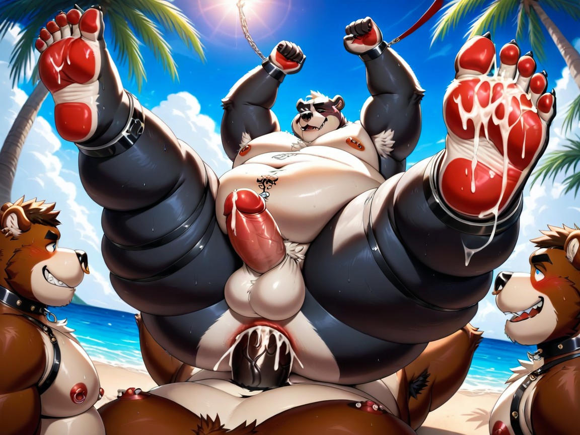 Sucking Fat Bear, Show Armpits, Chub Furry AI Porn