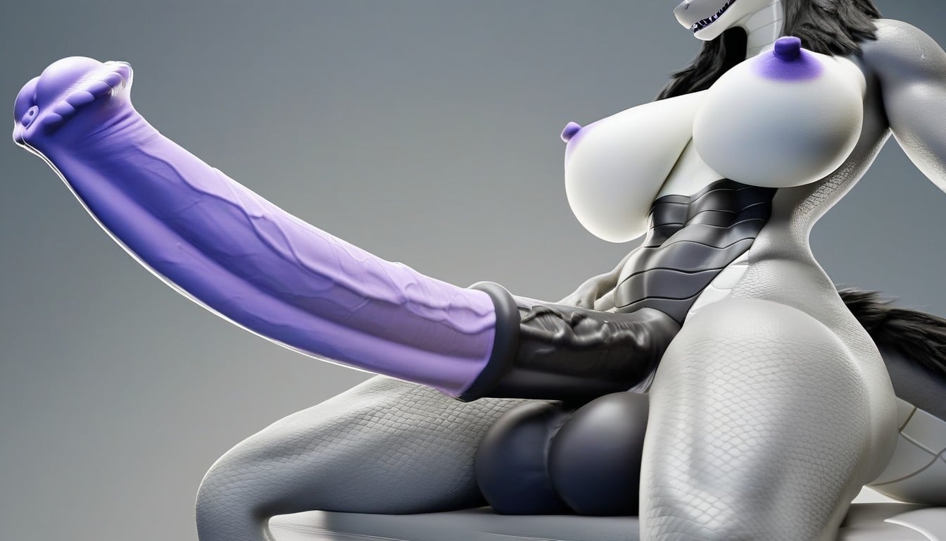 Kneeling, Futanari, Wide Thighs Furry AI Porn