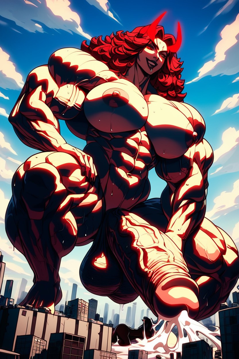Long Legs, Giantess, Muscular Veins Shemale AI Porn