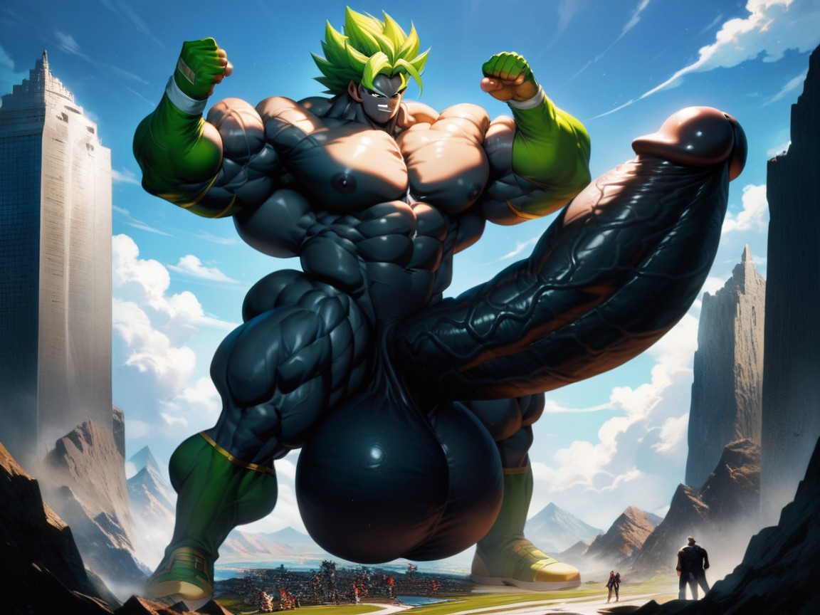 Green Hair, Black Skin, Macro AI Gay Porn