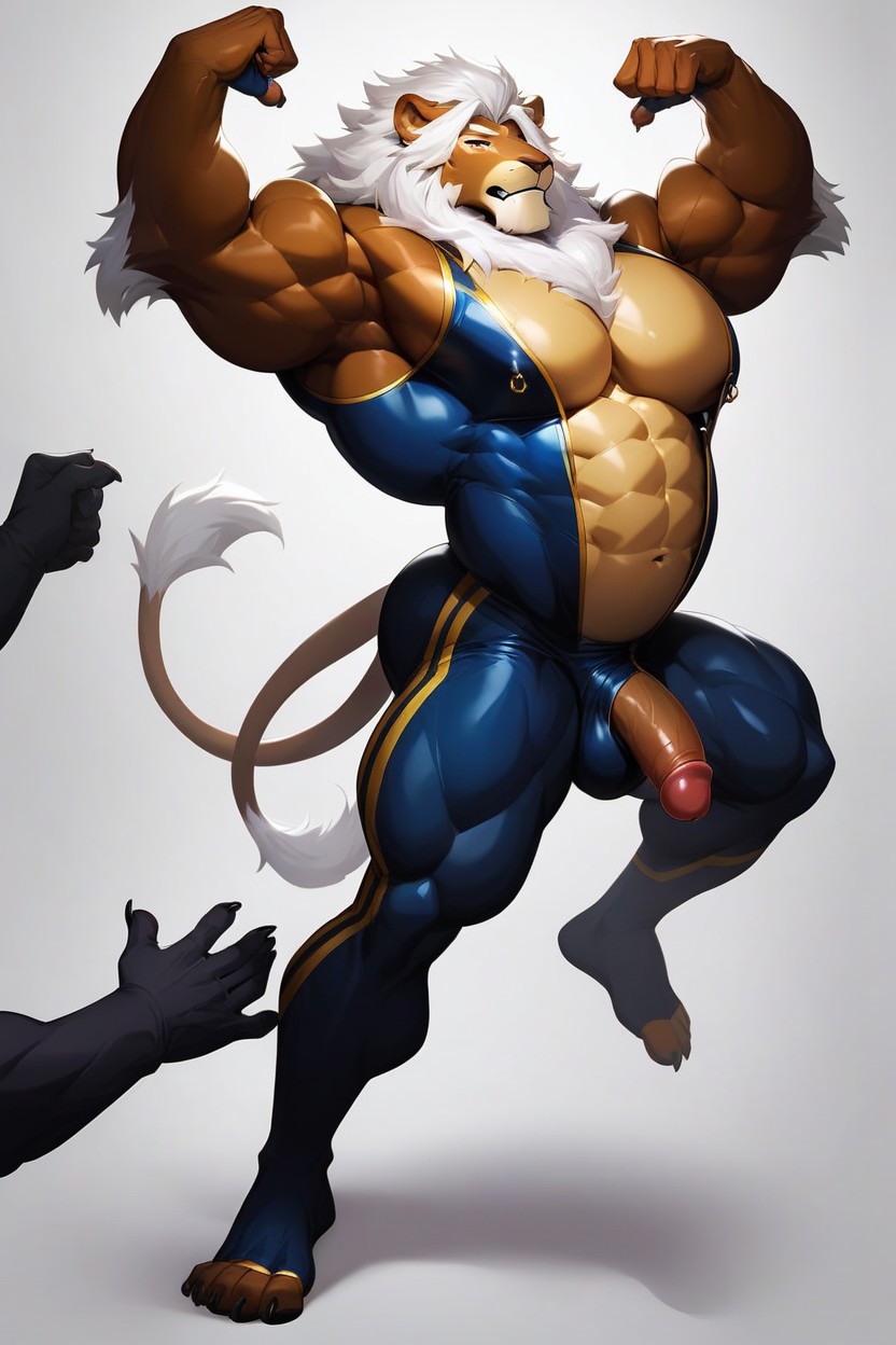 Muscle Gut, Huge Pecs, Gay Furry AI Porn