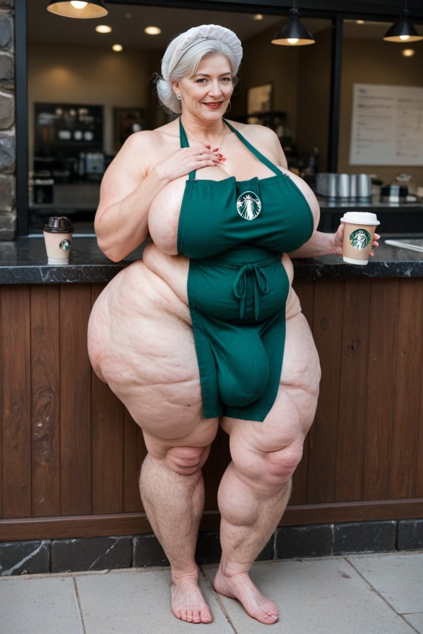 Starbucks Background, 1 Person, Ssbbw AI Porn