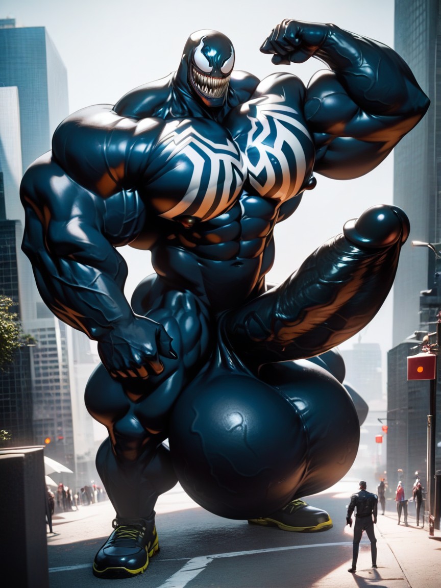 Muscle Growth, Noir, Giant AI Gay Porn