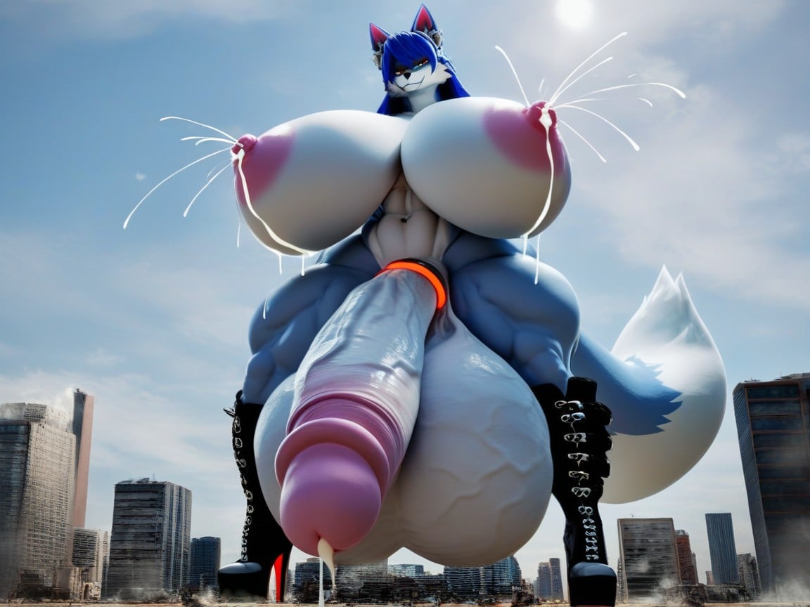 Destruction, Massive Testicles, Massive Fat Tits Furry AI Porn