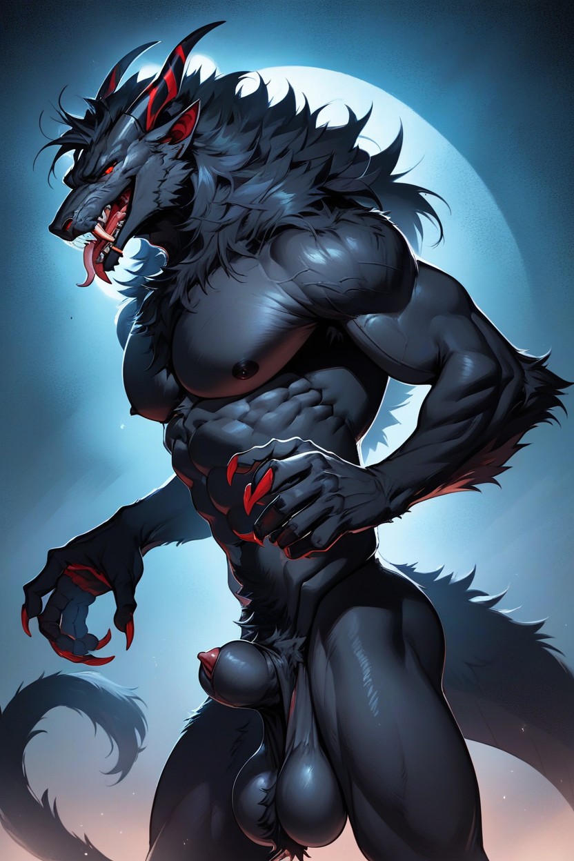 Asian City, Wasp Waist, Grey Pubic Fur Furry AI Porn