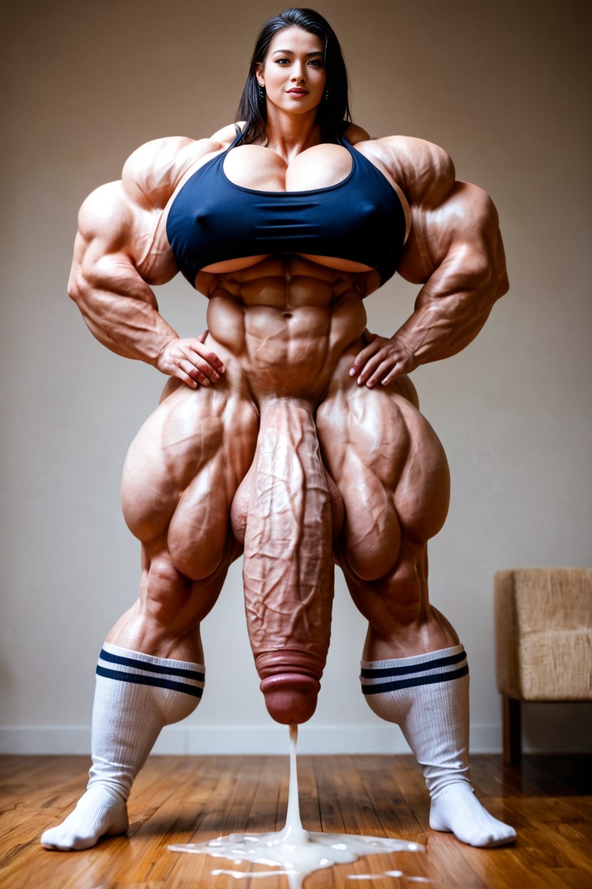 Standing, Vertical Cock, Full Body AI Porn