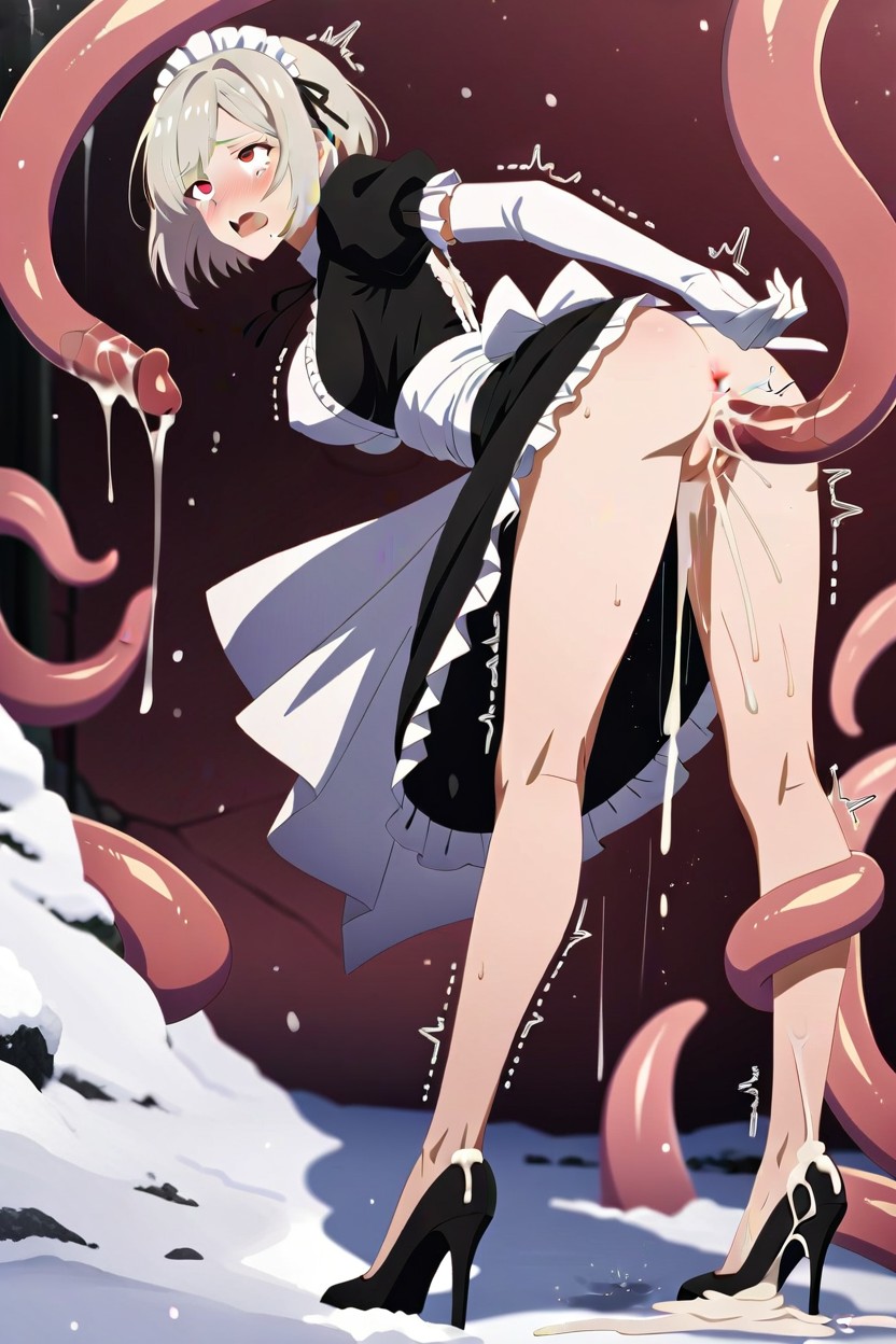 Leaning, Maid, Standing Hentai AI Porn