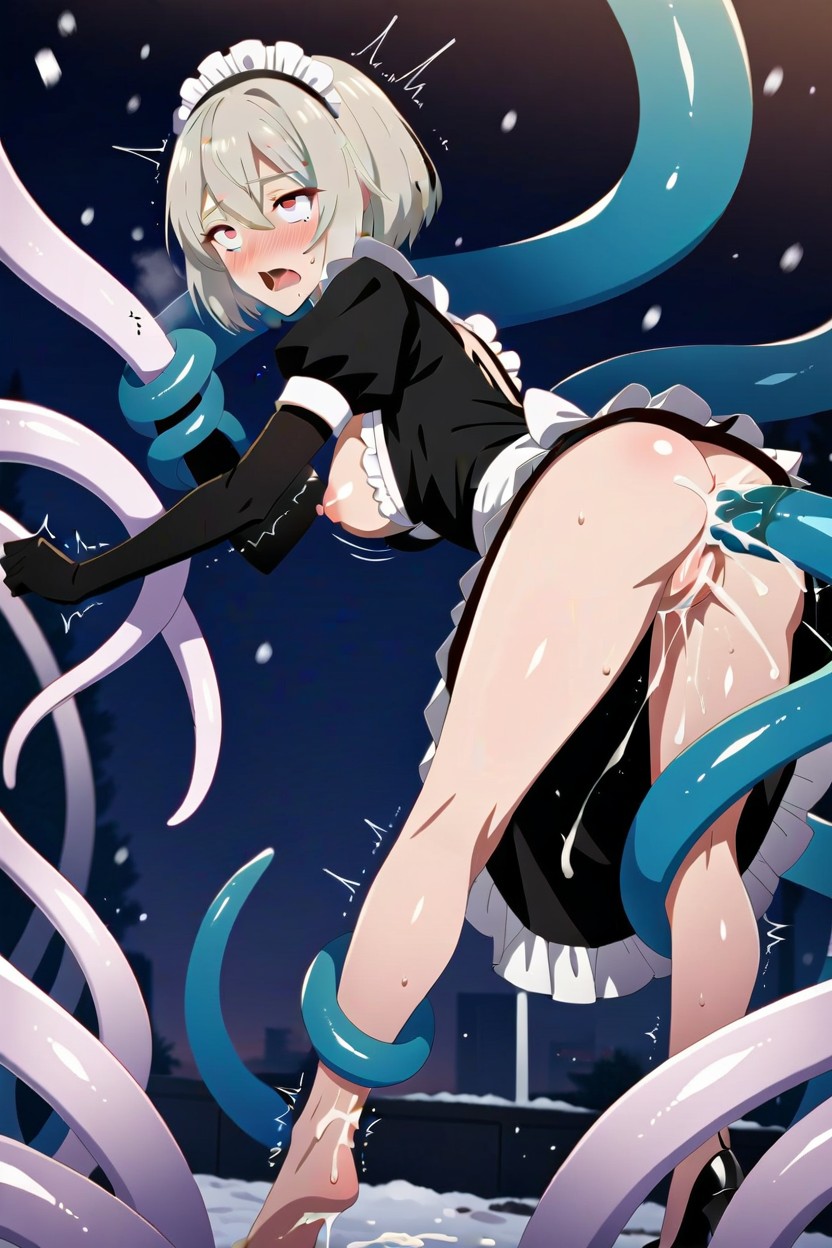 Tentacles, Maid, Top Down Hentai AI Porn