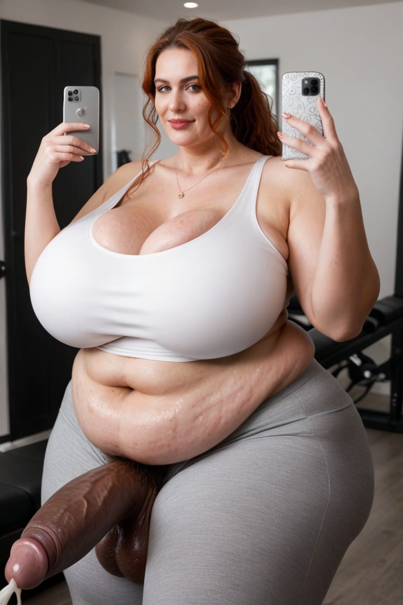 Yoga Pants, Morbidly Obese, Massive Cumshot Shemale AI Porn