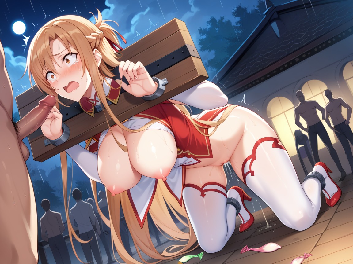 Her Buttons Are Unbuttoned, Left, Rounded Breast AI Porn