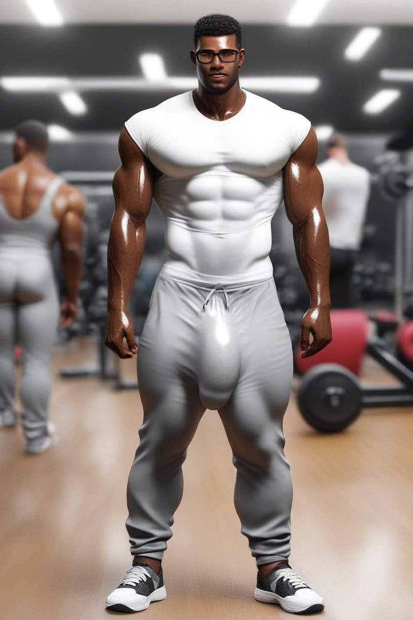 Handsome, 18+, Loose Grey Sweatpants AI Gay Porn