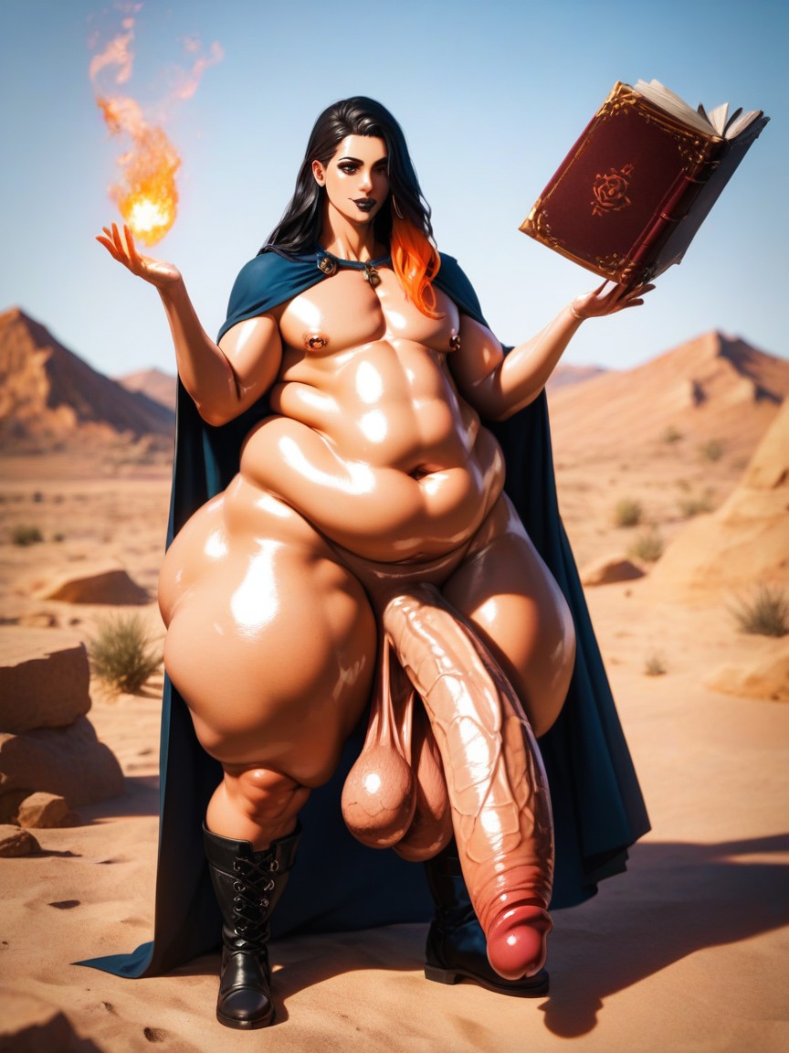 Medieval Fantasy Setting, Solo, Impossibly Long Hyper Penis AI Gay Porn