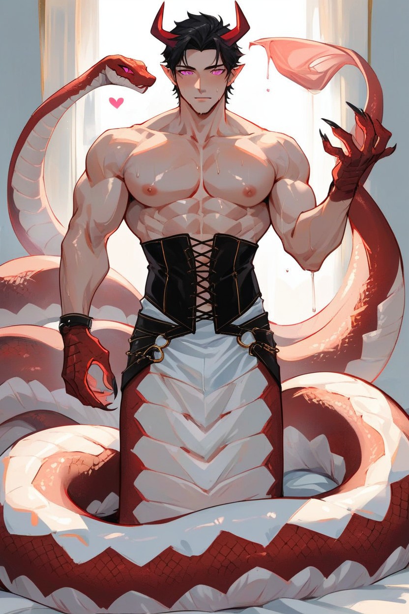 Scales, Pronounced Waist, Large Pecs AI Gay Porn