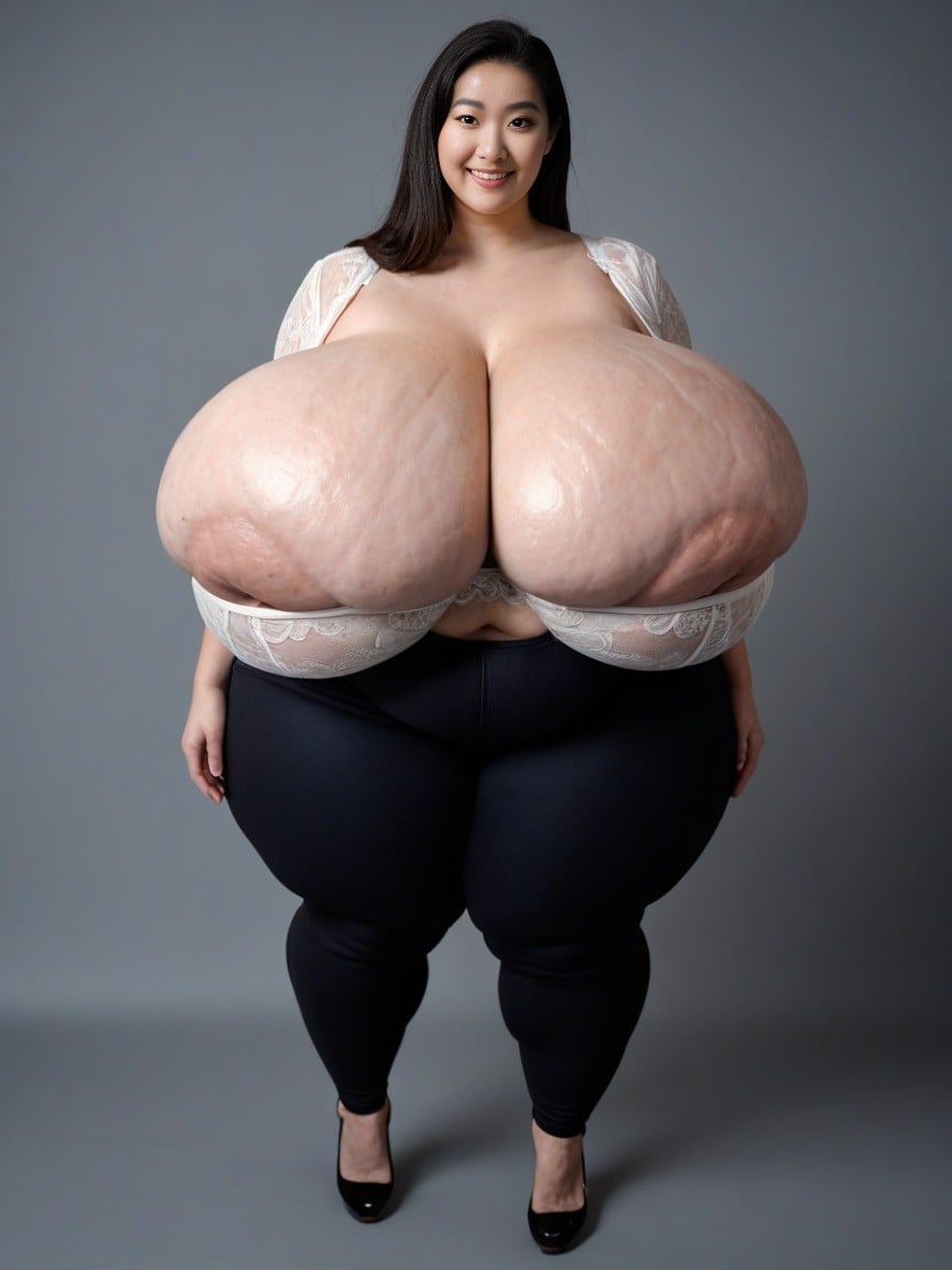 Lace Clothes, Saggy Breasts Longer Than Body, Cellulite AI Porn