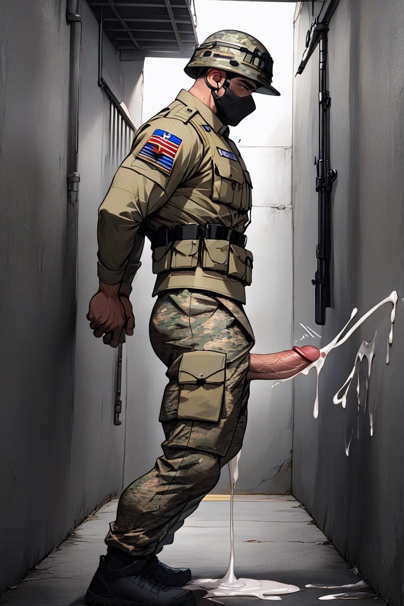 Male Is, Camo Uniform, Hog Tied AI Gay Porn