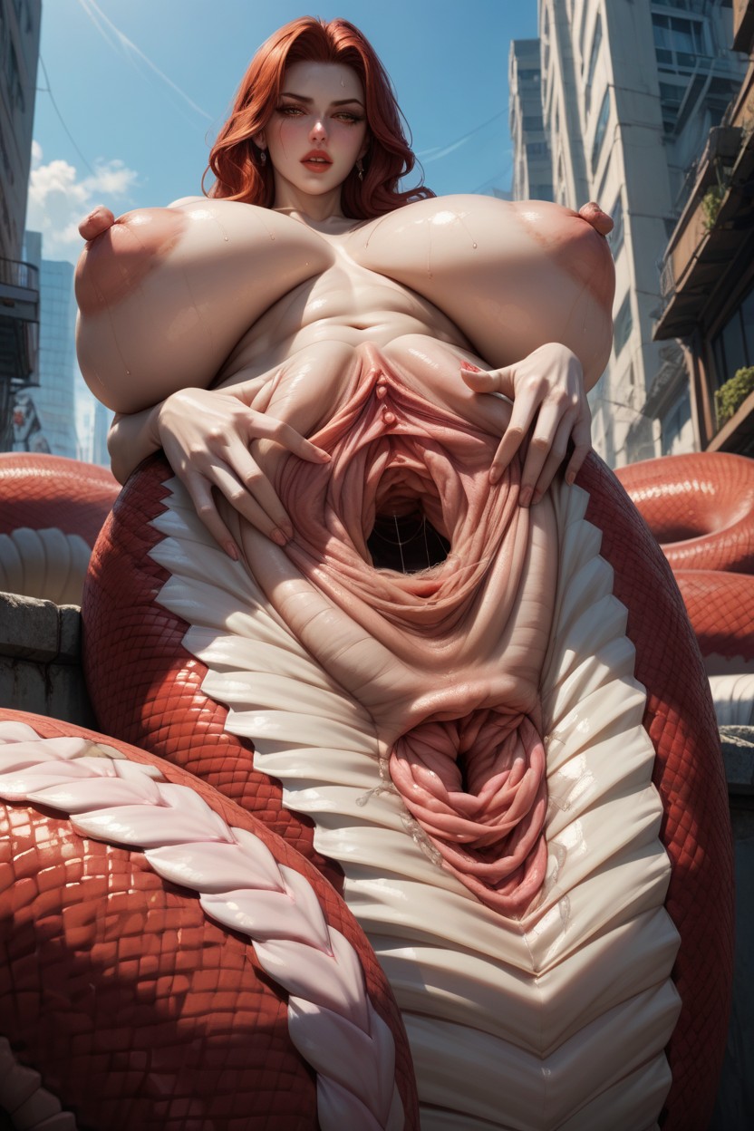 Pale Skin, Pussy Juice, Leaning Back AI Porn