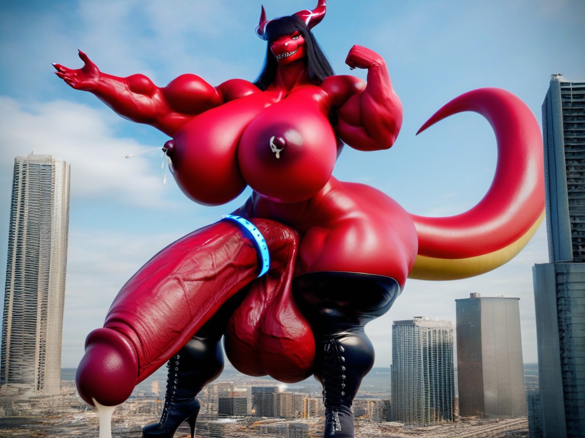 Erect Puffy Nipples, High Heel Boots, Glowing Cock Rings Furry IA