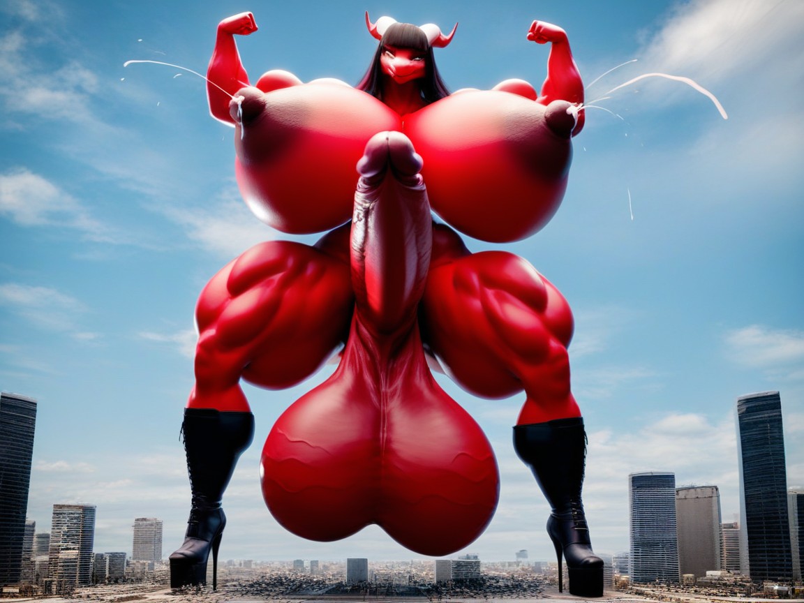Huge Balls, Front View, Nose Furry AI Porn