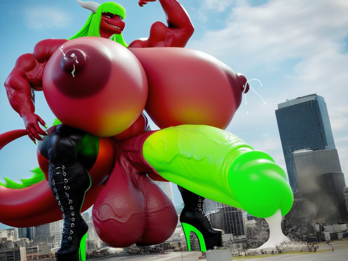 Massive Testicles, Massive Fat Tits, 赤裸裸 AI獸人黃片